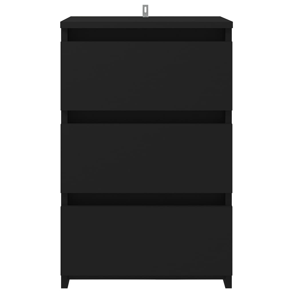Comodino Nero 40x35x62,5 cm in Legno Multistrato - homemem39