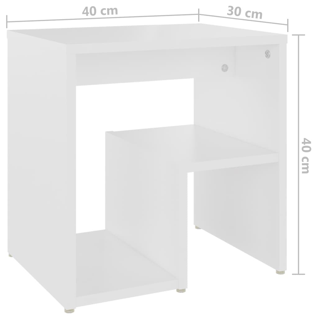 Comodino Bianco 40x30x40 cm Legno Ingegnerizzato - homemem39