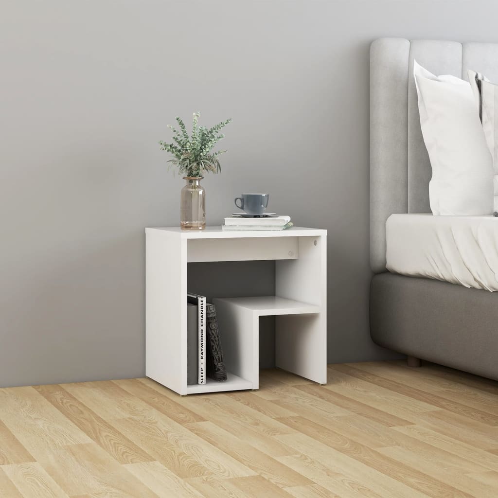 Comodino Bianco 40x30x40 cm Legno Ingegnerizzato - homemem39