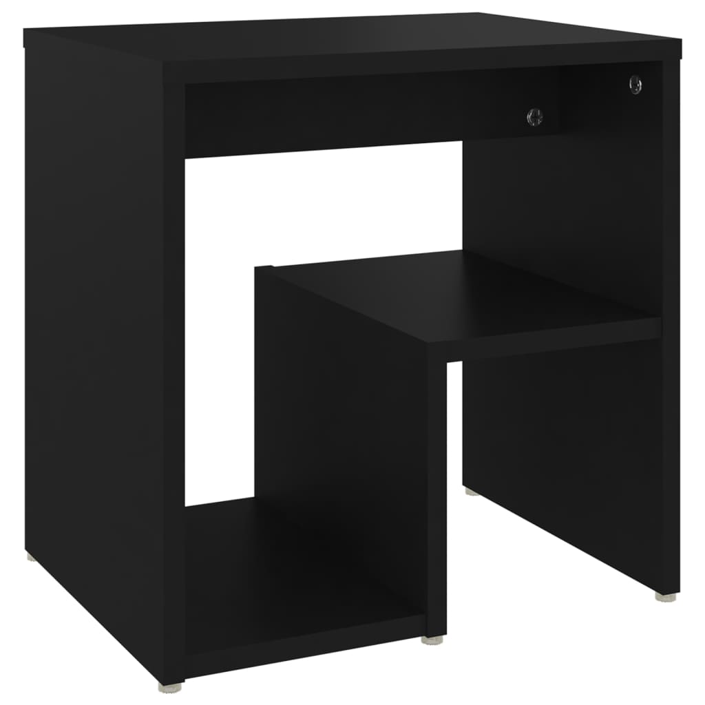 Comodino Nero 40x30x40 cm in Legno Multistrato - homemem39