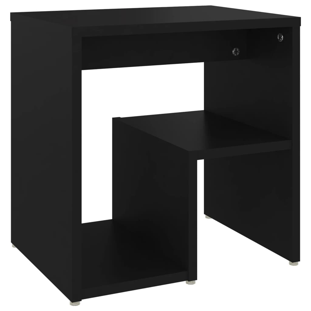 2 pcs Black Bedside Tables 40x30x40 cm in Multilayer Wood
