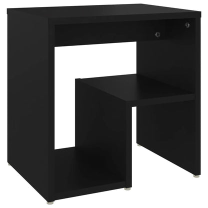 2 pcs Black Bedside Tables 40x30x40 cm in Multilayer Wood