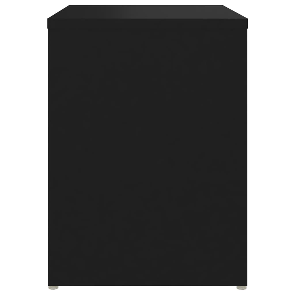 2 pcs Black Bedside Tables 40x30x40 cm in Multilayer Wood