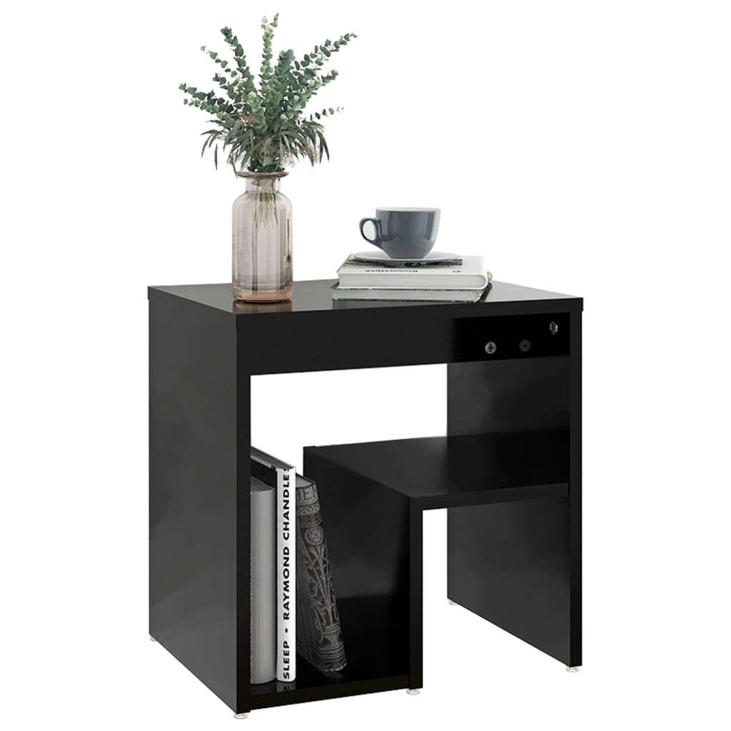 2 pcs Black Bedside Tables 40x30x40 cm in Multilayer Wood