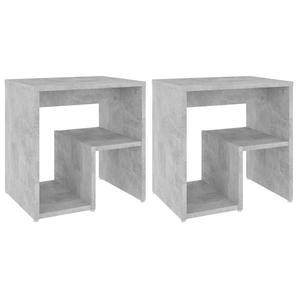 Comodini 2 pz Grigio Cemento 40x30x40 cm in Legno Multistrato - homemem39