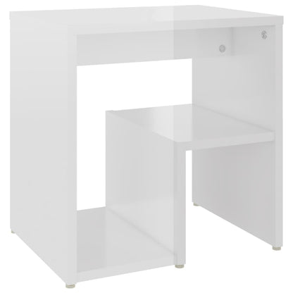 Comodino Bianco Lucido 40x30x40 cm in Legno Multistrato - homemem39