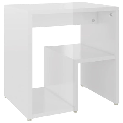 Comodini 2 pz Bianco Lucido 40x30x40 cm in Legno Multistrato - homemem39