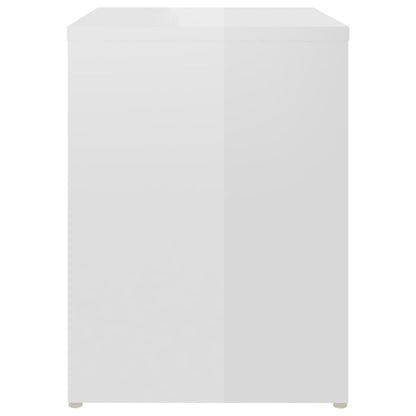 Comodini 2 pz Bianco Lucido 40x30x40 cm in Legno Multistrato - homemem39