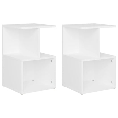 Comodini 2 pz Bianchi 35x35x55 cm in Legno Multistrato - homemem39