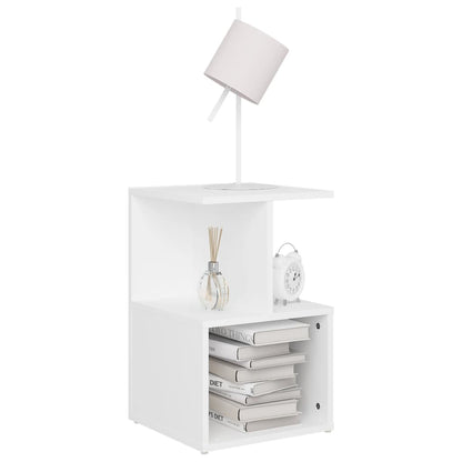 Comodini 2 pz Bianchi 35x35x55 cm in Legno Multistrato - homemem39