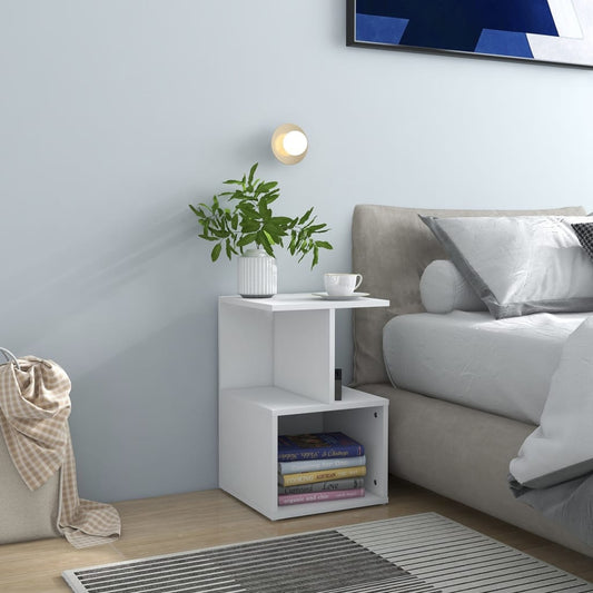 Comodini 2 pz Bianchi 35x35x55 cm in Legno Multistrato - homemem39