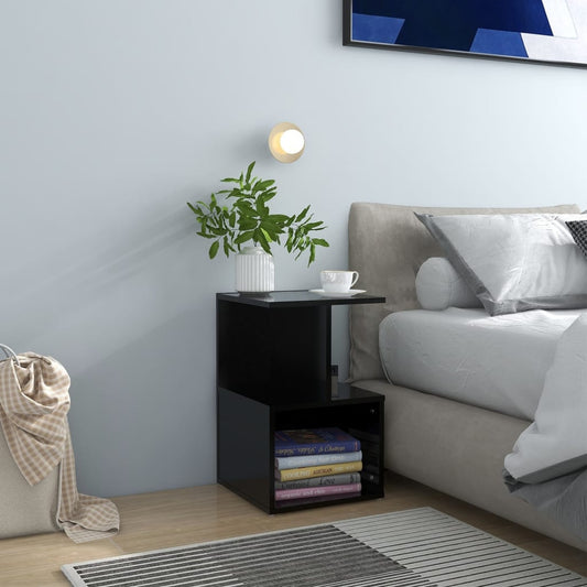Comodino Nero 35x35x55 cm in Legno Multistrato - homemem39