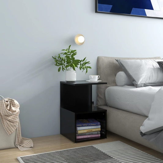 Comodini 2 pz Neri 35x35x55 cm in Legno Multistrato - homemem39