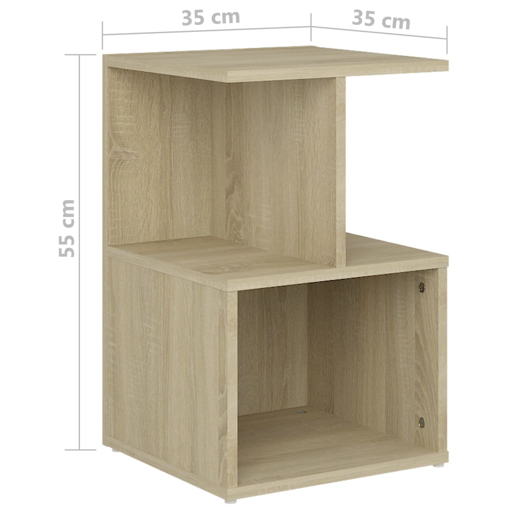 Comodini 2pz Rovere Sonoma 35x35x55 cm in Legno Multistrato - homemem39