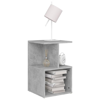 Comodino Grigio Cemento 35x35x55 cm in Legno Multistrato - homemem39