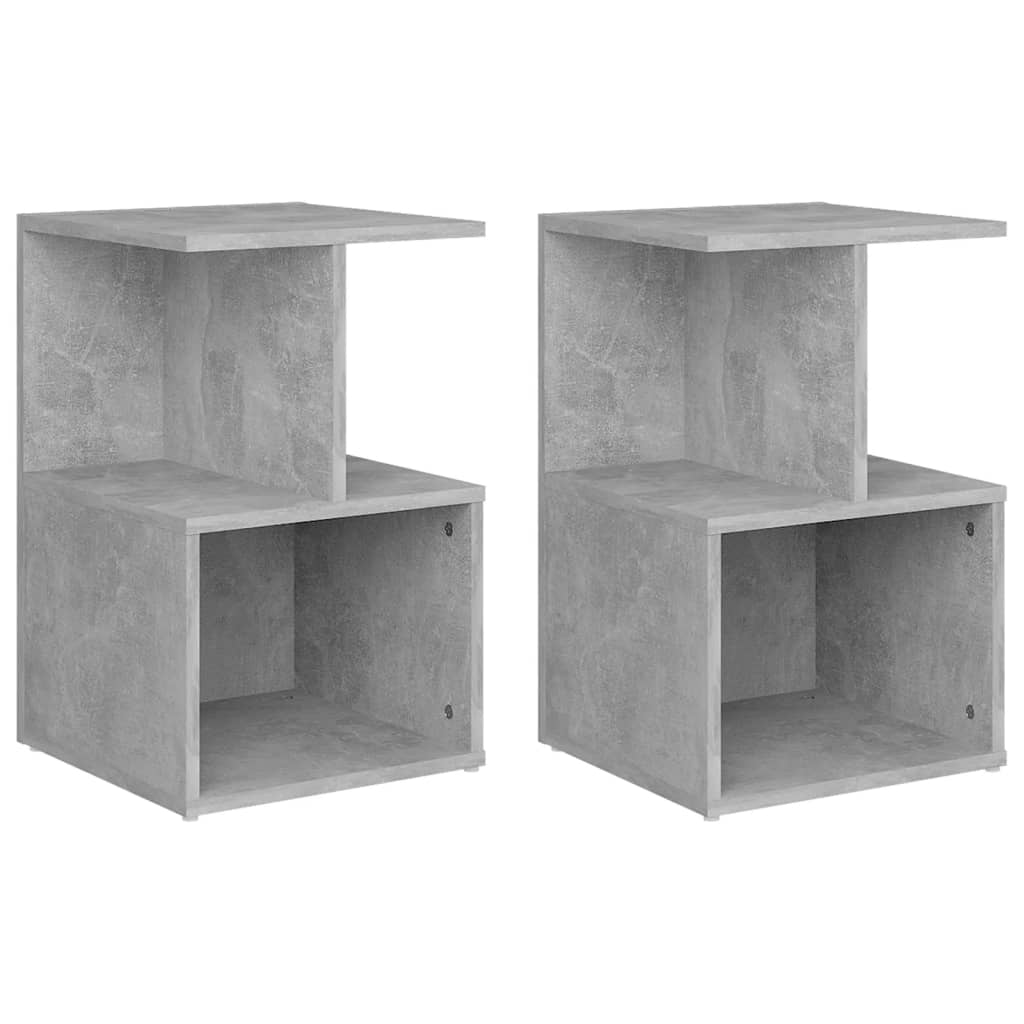Comodini 2pz Grigio Cemento 35x35x55 cm in Legno Multistrato - homemem39