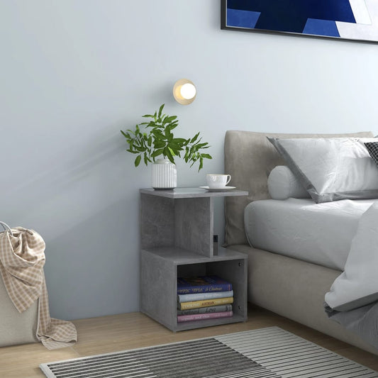 Comodini 2pz Grigio Cemento 35x35x55 cm in Legno Multistrato - homemem39