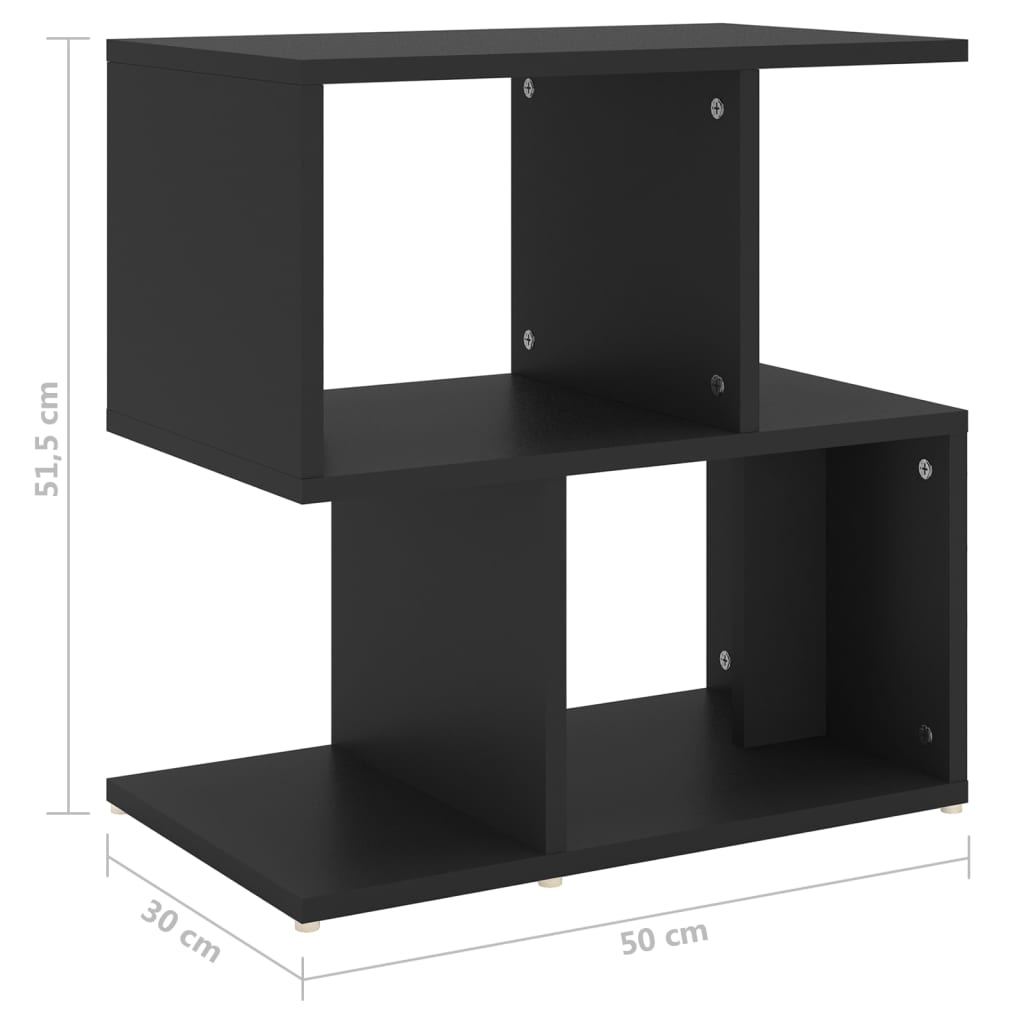 Comodini 2pz Neri 50x30x51,5 cm in Legno Multistrato - homemem39