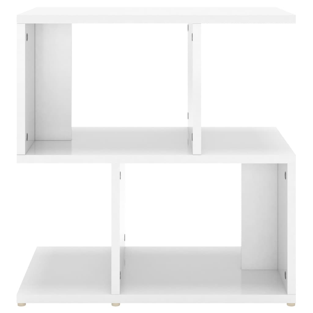 Comodino Bianco Lucido 50x30x51,5 cm in Legno Multistrato - homemem39
