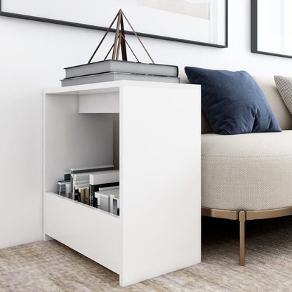 Tavolino Bianco 50x26x50 cm in Legno Multistrato - homemem39