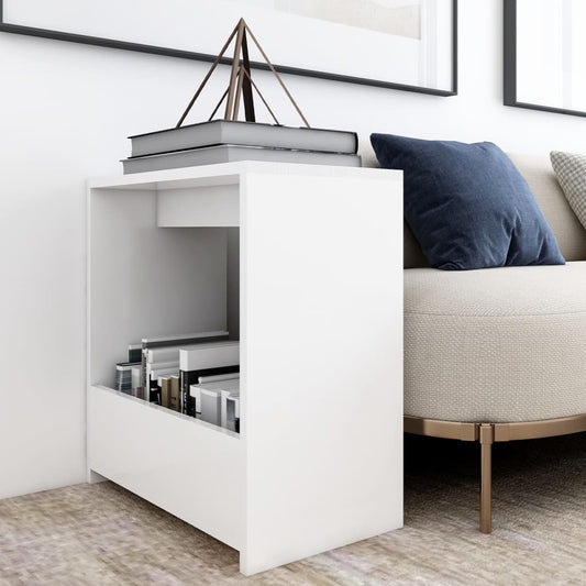 Tavolino Bianco 50x26x50 cm in Legno Multistrato - homemem39