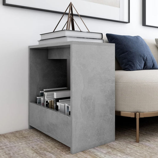 Tavolino Grigio Cemento 50x26x50 cm in Legno Multistrato - homemem39