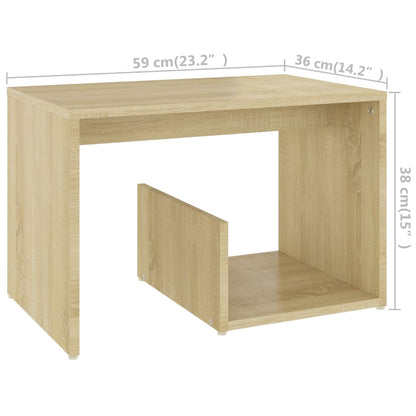 Tavolino Rovere Sonoma 59x36x38 cm in Legno Multistrato - homemem39
