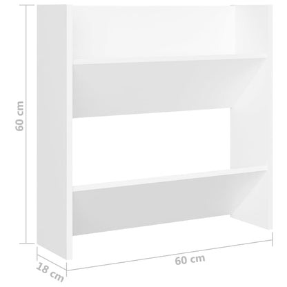 Scarpiere a Muro 4 pz Bianche 60x18x60 cm in Legno Multistrato