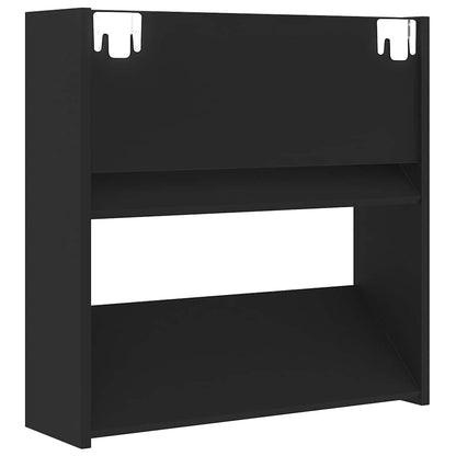 Scarpiera a Muro Nera 60x18x60 cm in Legno Multistrato