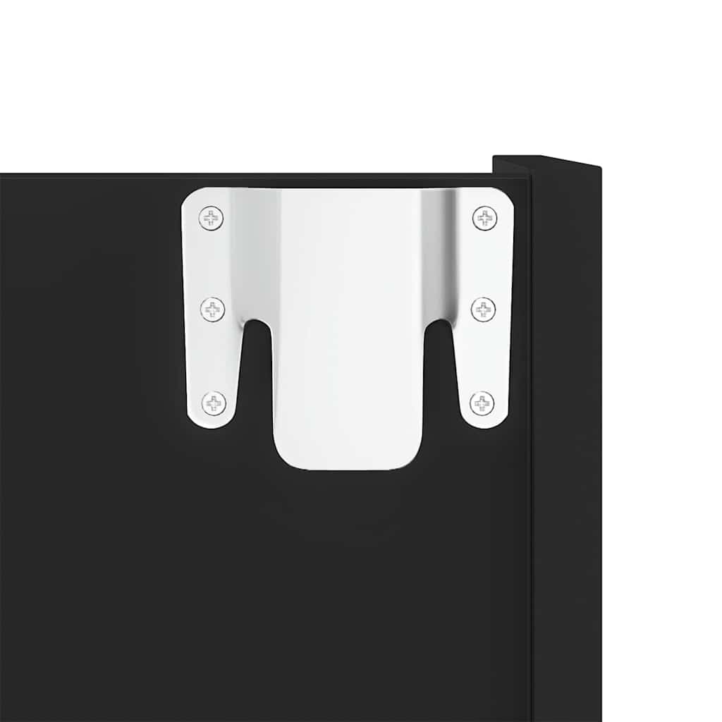 Scarpiera a Muro Nera 60x18x60 cm in Legno Multistrato