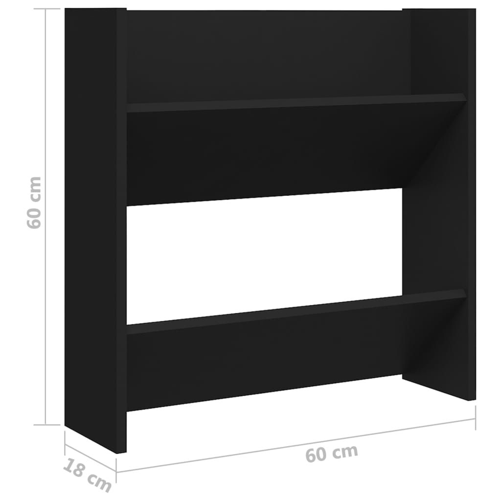 Scarpiere a Muro 4 pz Nere 60x18x60 cm in Legno Multistrato - homemem39