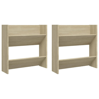 Scarpiere a Muro 2pz Rovere Sonoma 60x18x60cm Legno Multistrato