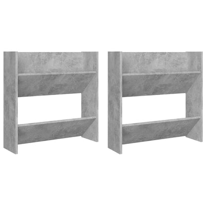 Scarpiere Muro 2pz Grigio Cemento 60x18x60cm Legno Multistrato