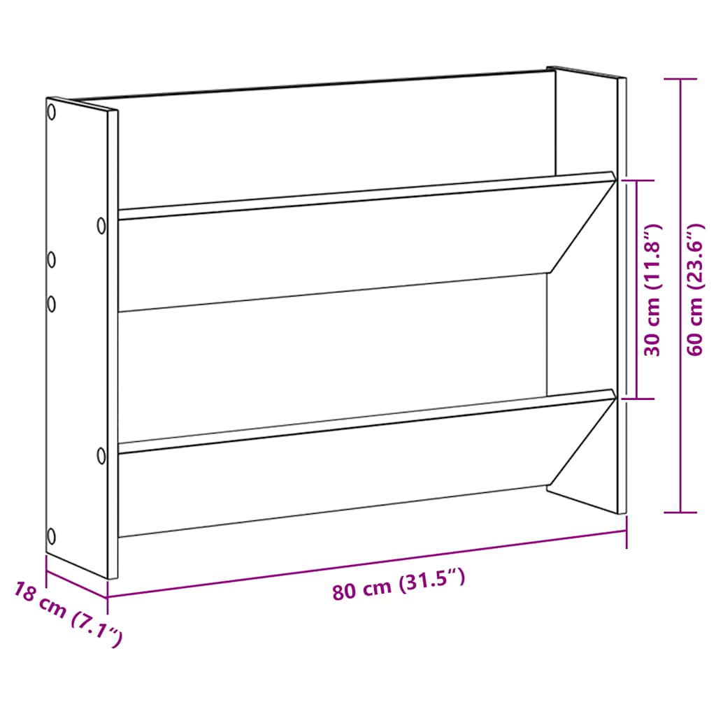 Scarpiere a Muro 2pz Bianche 80x18x60 cm in Legno Multistrato
