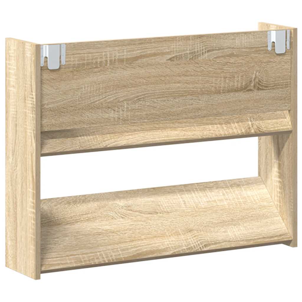Scarpiere a Muro 2pz Rovere Sonoma 80x18x60cm Legno Multistrato