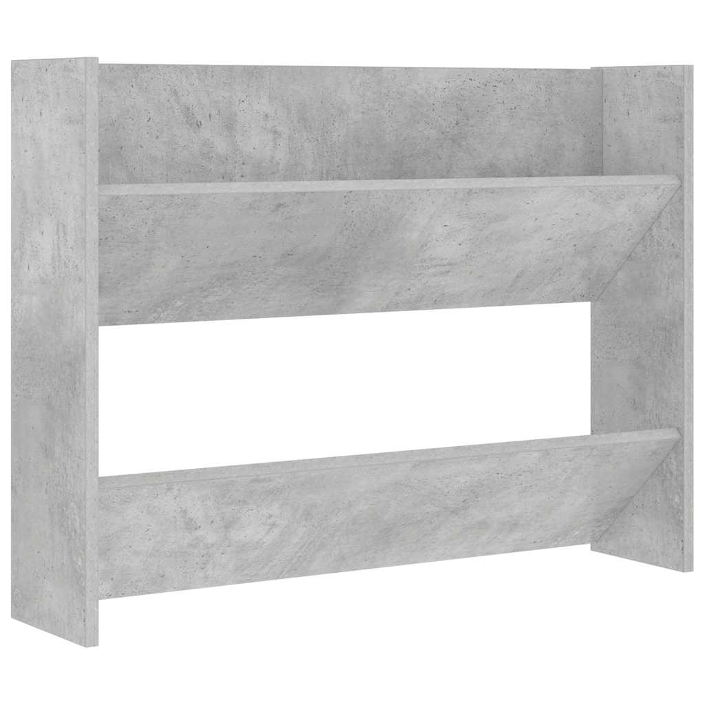 Scarpiera a Muro Grigio Cemento 80x18x60cm in Legno Multistrato | homemem39