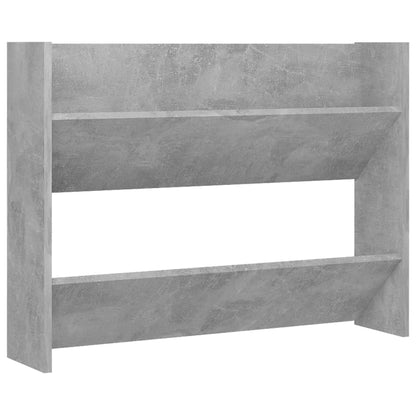 Scarpiera a Muro Grigio Cemento 80x18x60cm in Legno Multistrato - homemem39