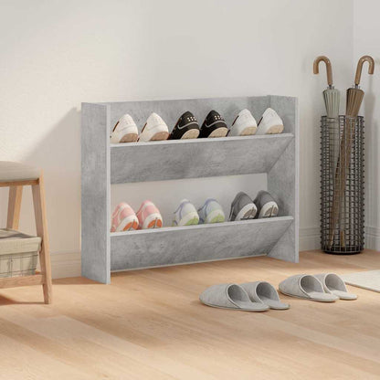 Scarpiera a Muro Grigio Cemento 80x18x60cm in Legno Multistrato | homemem39