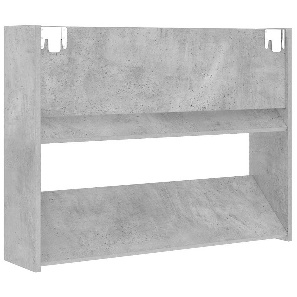 Cement Gray Wall Shoe Rack 80x18x60cm in Multilayer Wood