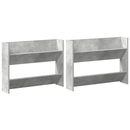 Scarpiere Muro 2pz Grigio Cemento 80x18x60cm Legno Multistrato