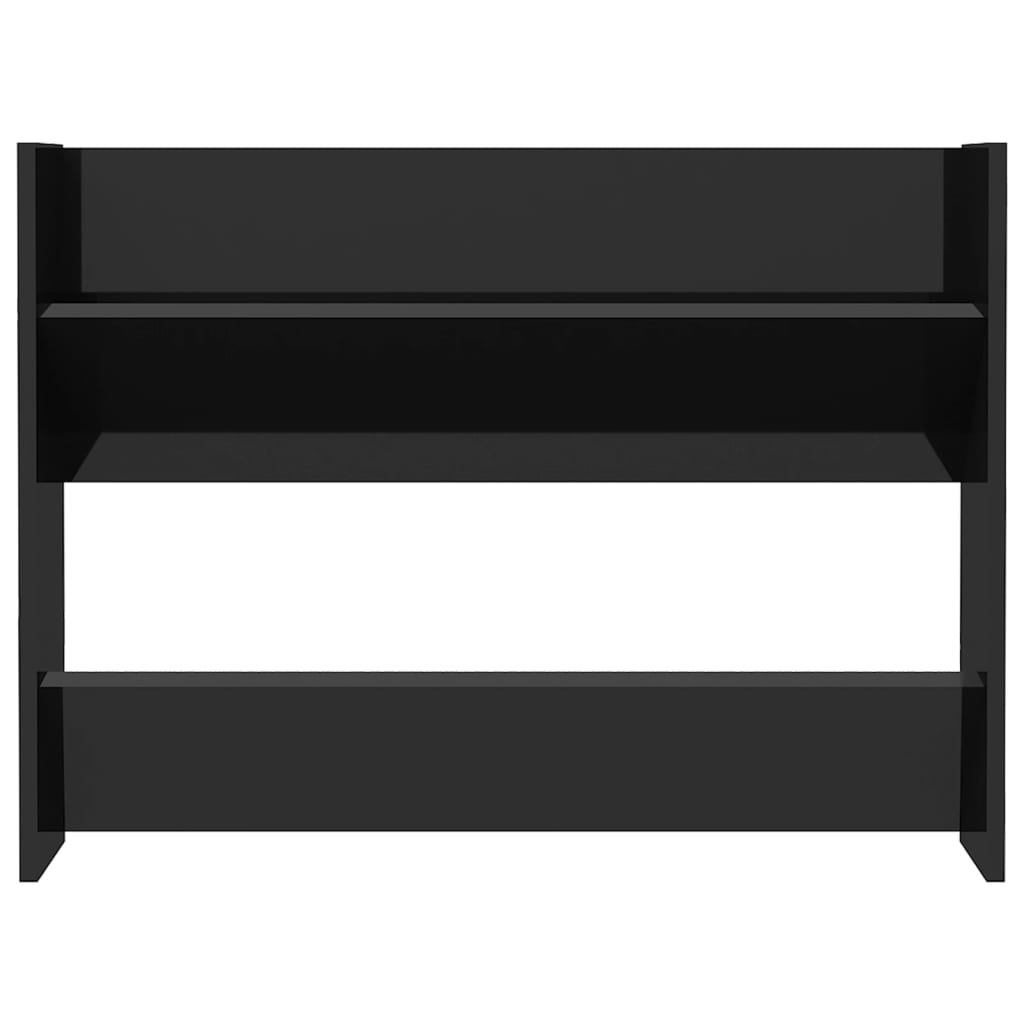 Scarpiere a Muro 2pz Nero Lucido 80x18x60cm Legno Multistrato