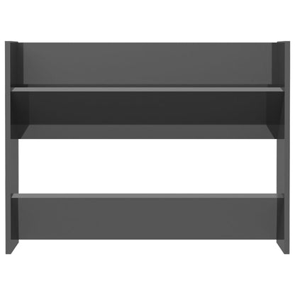 Scarpiere a Muro 2pz Grigio Lucido 80x18x60cm Legno Multistrato