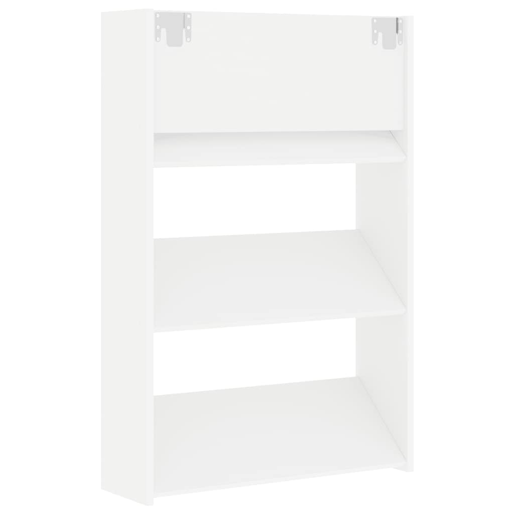 Scarpiera a Muro Bianca 60x18x90 cm in Legno Multistrato