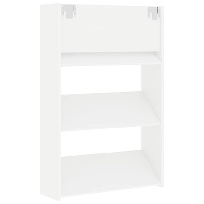 Scarpiera a Muro Bianca 60x18x90 cm in Legno Multistrato