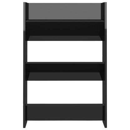 Wall Shoe Racks 2pcs Glossy Black 60x18x90cm Multilayer Wood