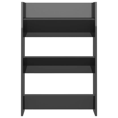 Scarpiere a Muro 2pz Grigio Lucido 60x18x90cm Legno Multistrato