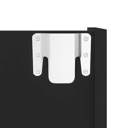 Black Wall Shoe Rack 80x18x90 cm in Multilayer Wood