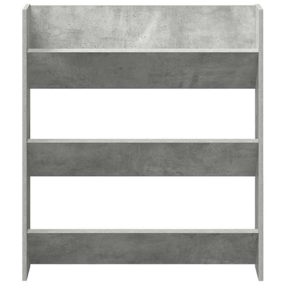 Scarpiera a Muro Grigio Cemento 80x18x90cm in Legno Multistrato