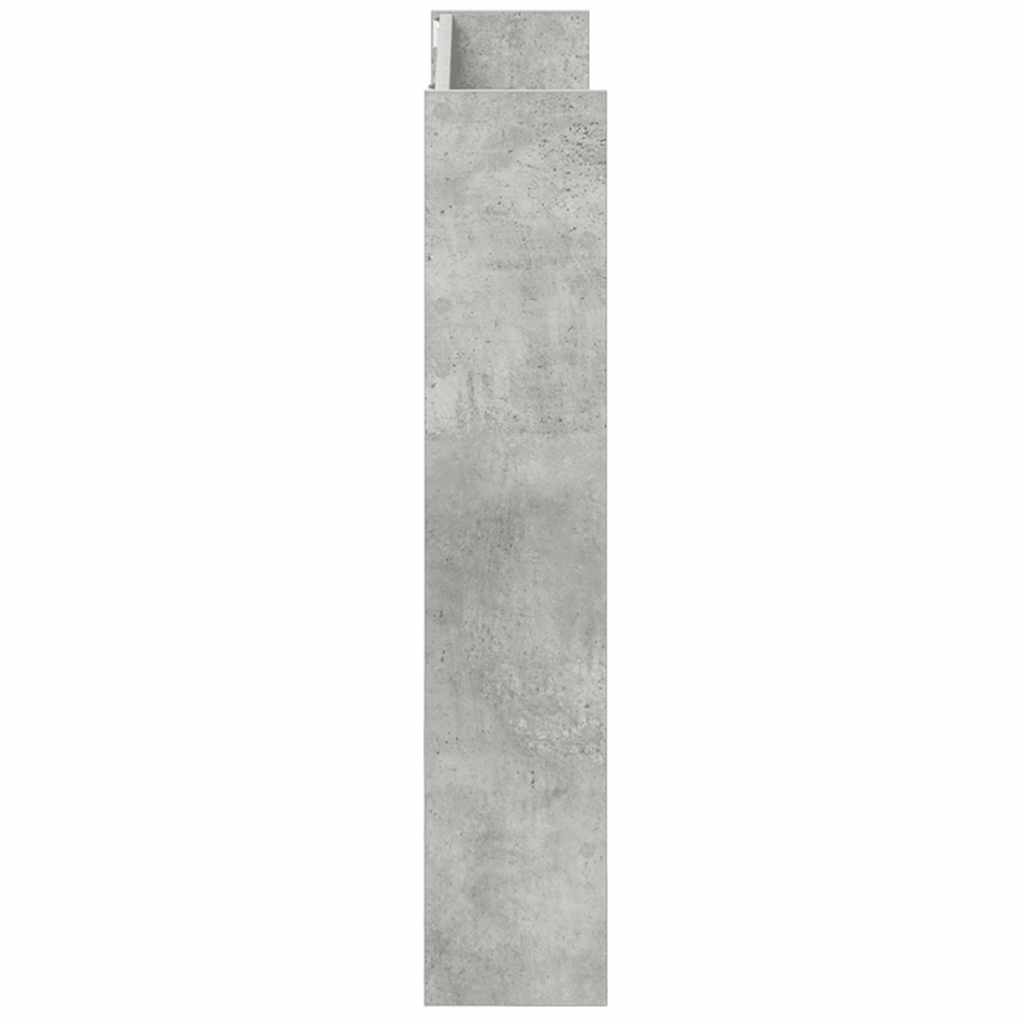Scarpiera a Muro Grigio Cemento 80x18x90cm in Legno Multistrato