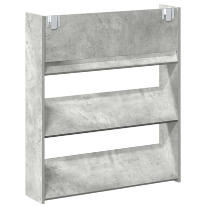 Scarpiera a Muro Grigio Cemento 80x18x90cm in Legno Multistrato